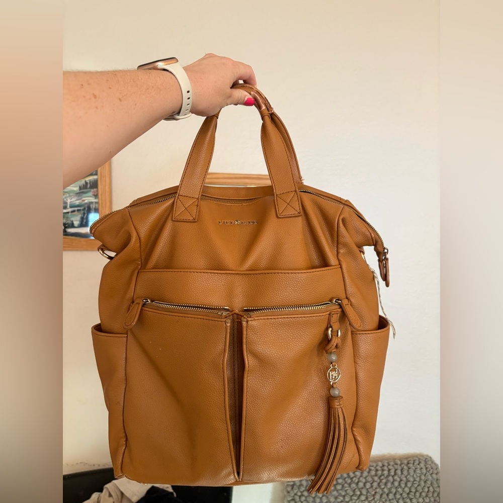 Lily Jade V Leather diaper backpack